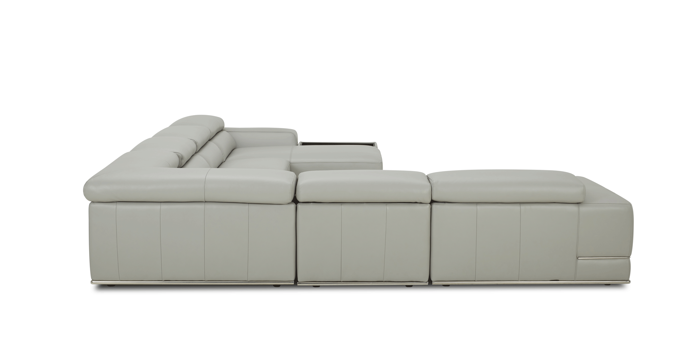 1576 Kuka Light Gray Top-Grain Leather RAF Chaise Sectional from ESF Furniture - Luna Furniture