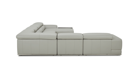 1576 Kuka Light Gray Top-Grain Leather RAF Chaise Sectional from ESF Furniture - Luna Furniture