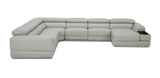1576 Kuka Light Gray Top-Grain Leather RAF Chaise Sectional from ESF Furniture - Luna Furniture