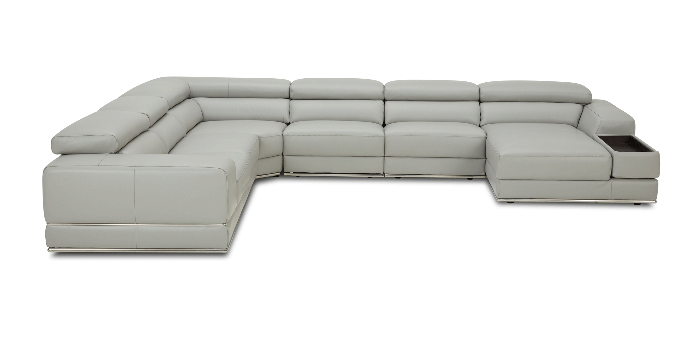 1576 Kuka Light Gray Top-Grain Leather RAF Chaise Sectional from ESF Furniture - Luna Furniture