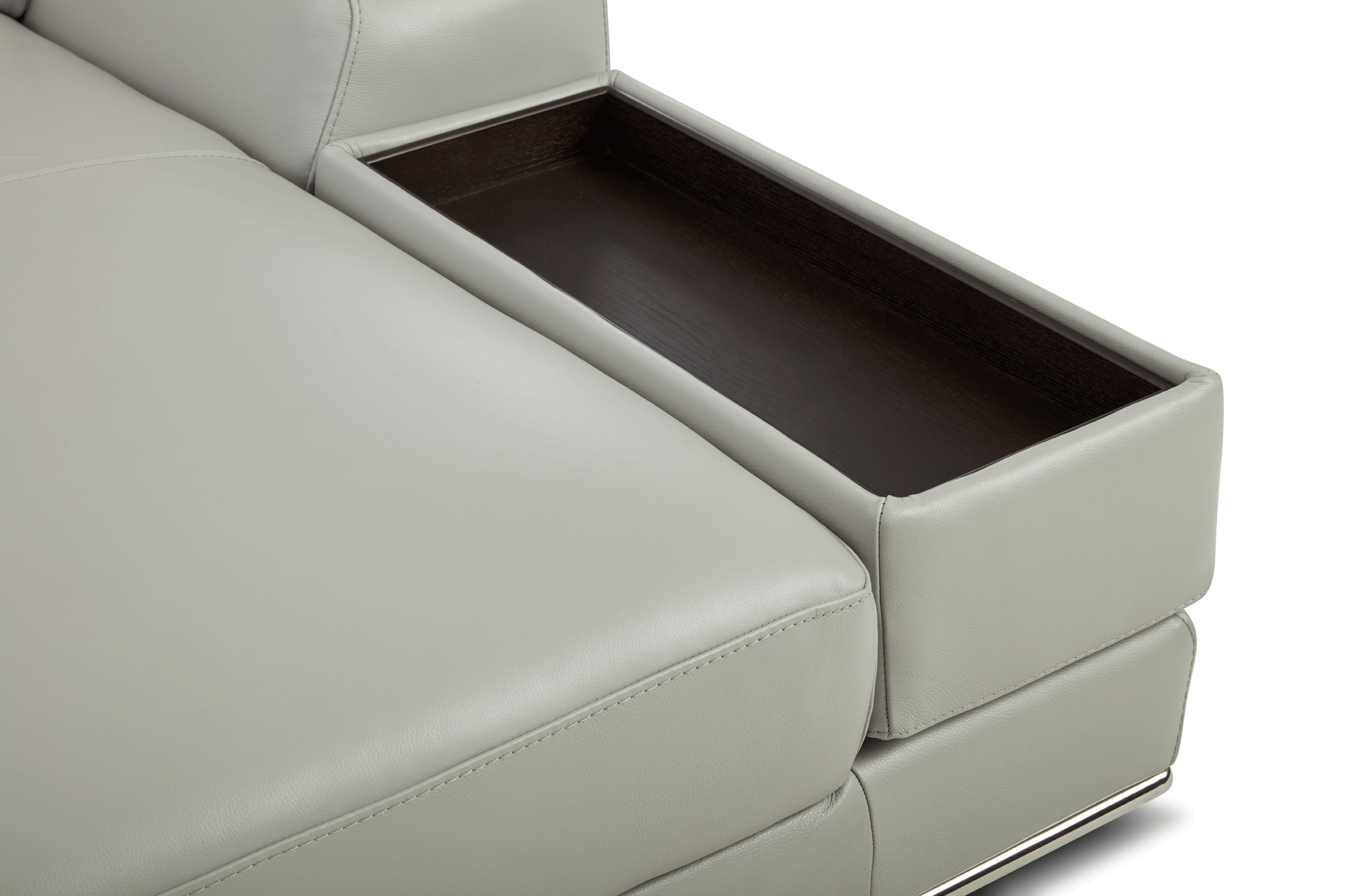 1576 Kuka Light Gray Top-Grain Leather RAF Chaise Sectional from ESF Furniture - Luna Furniture