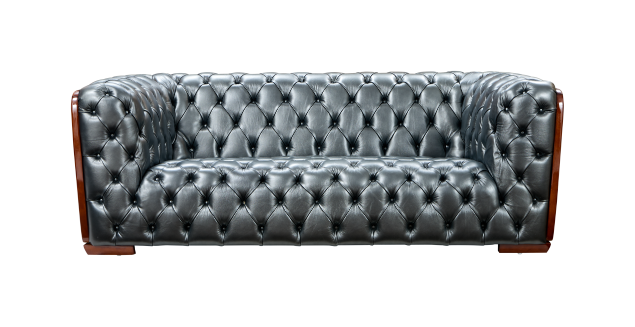 415 Gray Top-Grain Leather Sofa from ESF Furniture - Luna Furniture