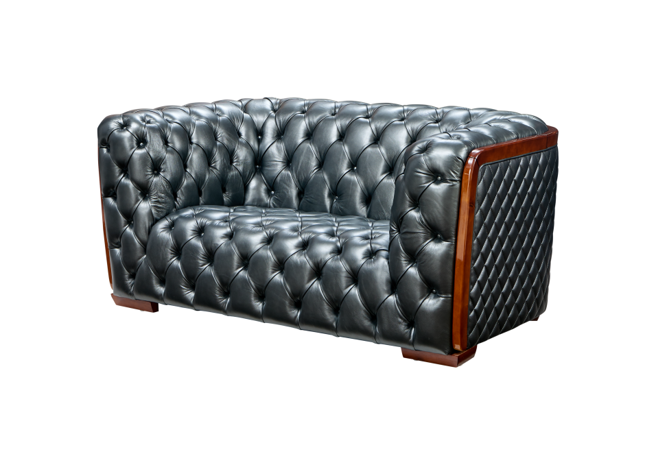 415 Gray Top-Grain Leather Chair from ESF Furniture - Luna Furniture