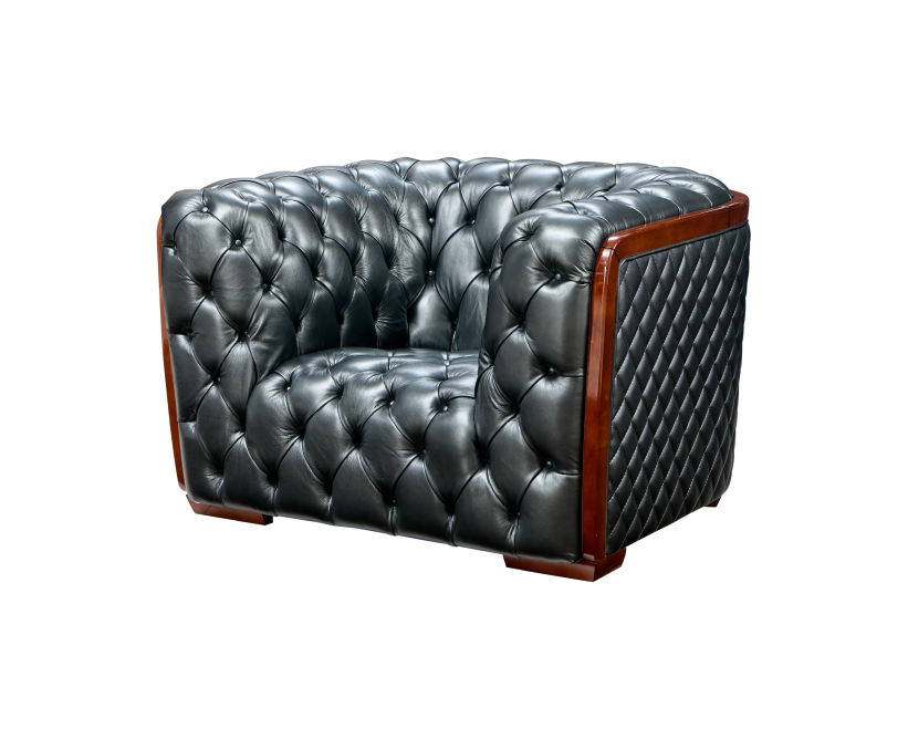 415 Gray Top-Grain Leather Sofa from ESF Furniture - Luna Furniture