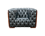 415 Gray Top-Grain Leather Chair from ESF Furniture - Luna Furniture