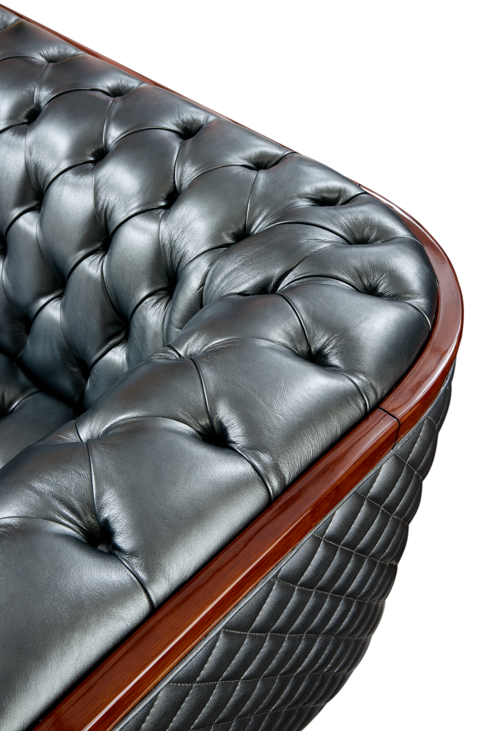 415 Gray Top-Grain Leather Sofa from ESF Furniture - Luna Furniture