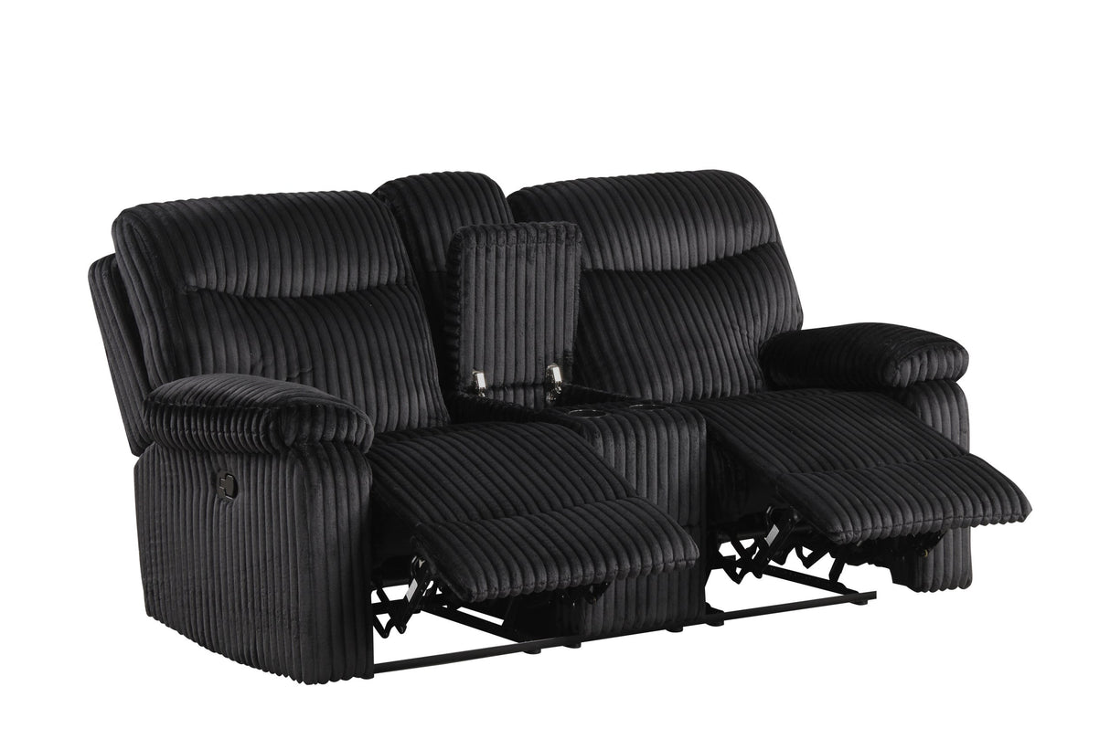 Bravo Black 3-Piece Reclining Living Room Set from Happy Homes - Luna Furniture