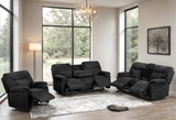 Bravo Black 3-Piece Reclining Set from Happy Homes - Luna Furniture