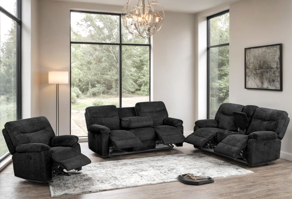 Bravo Black 3-Piece Reclining Set