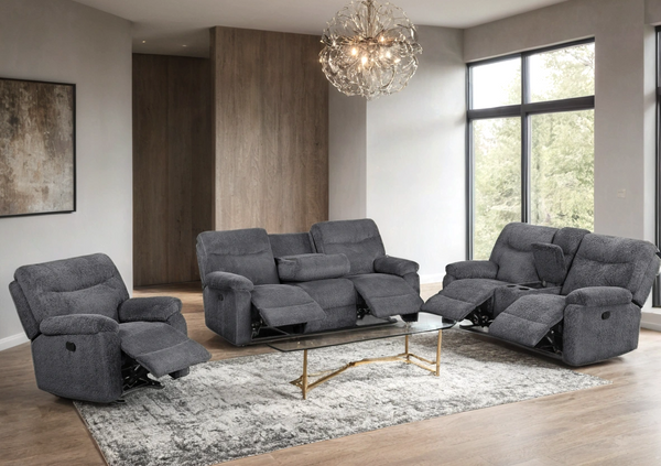 Bravo Gray 3-Piece Reclining Set