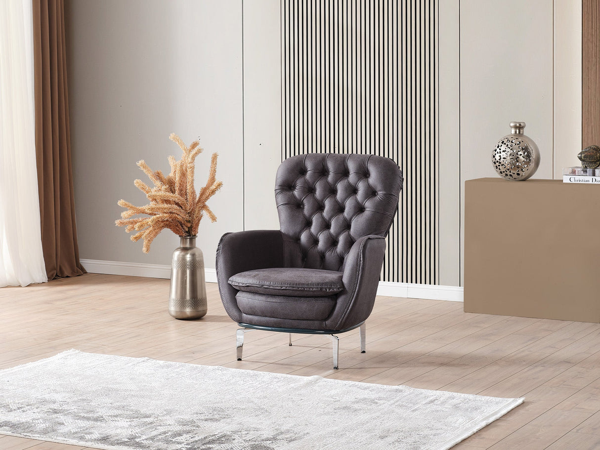 Bravo 3-pieces (Sofa & Loveseat & Chair) Livingroom Set in Black from Furnia - Luna Furniture