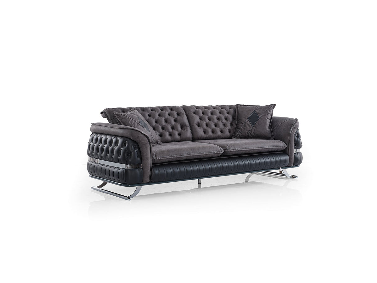 Bravo 3-pieces (Sofa & Loveseat & Chair) Livingroom Set in Black from Furnia - Luna Furniture