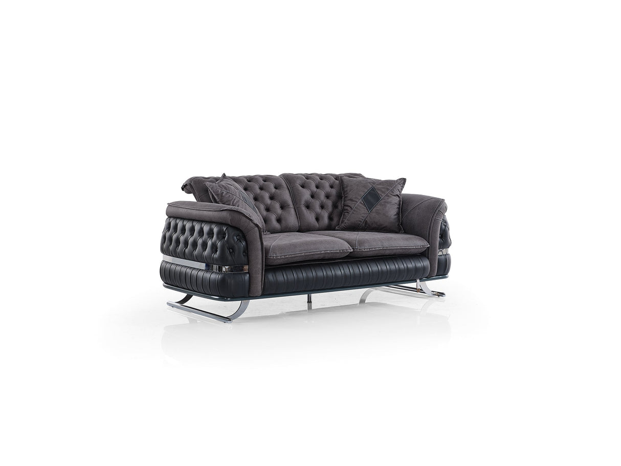 Bravo Convertible Loveseat in Black from Furnia - Luna Furniture