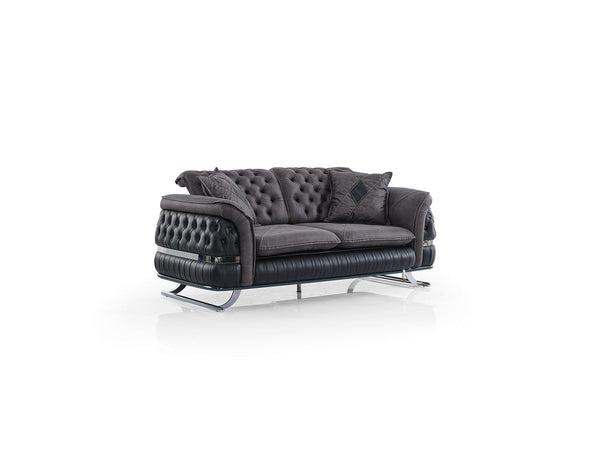 Bravo Convertible Loveseat in Black