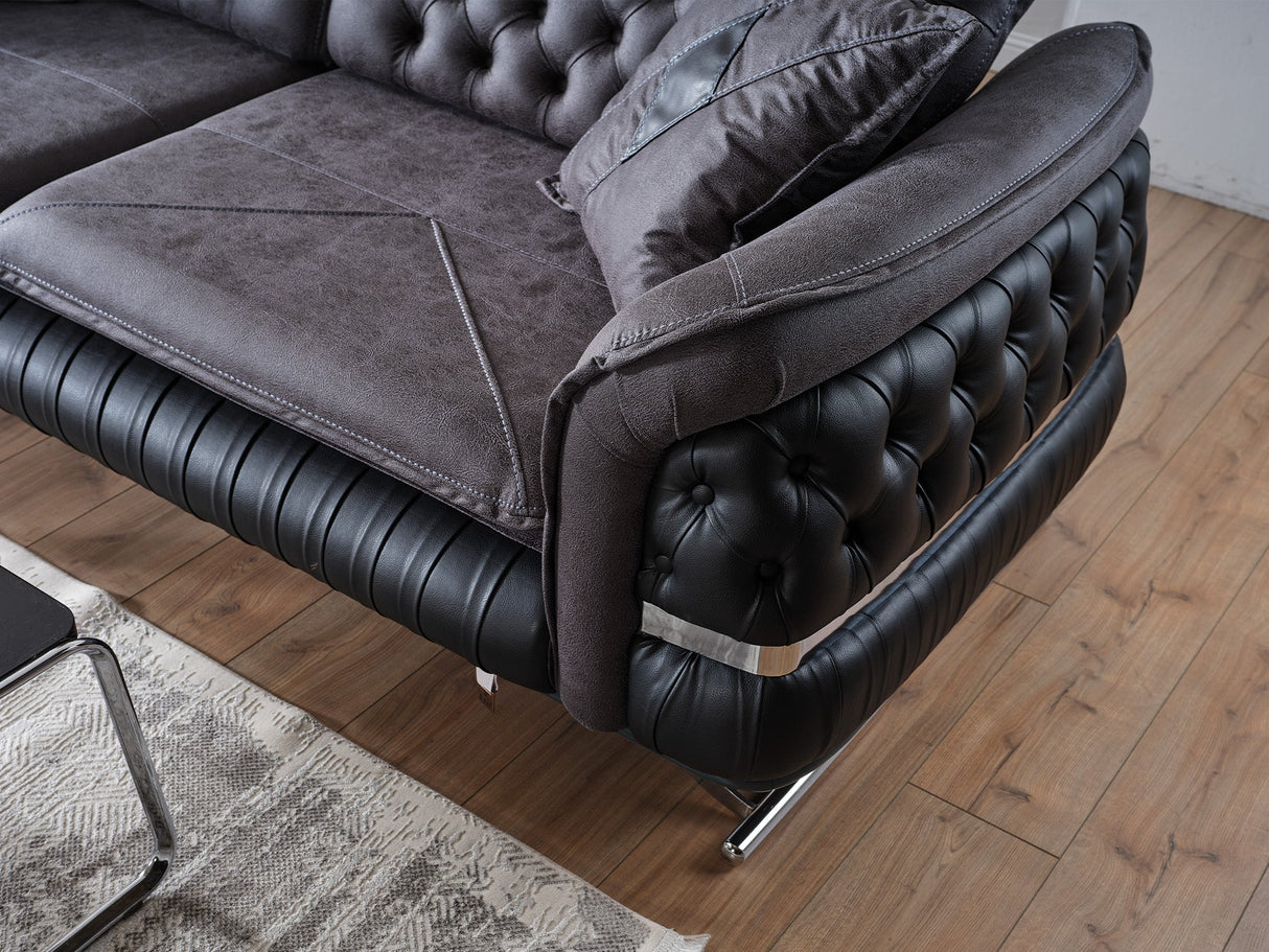 Bravo Convertible Loveseat in Black from Furnia - Luna Furniture