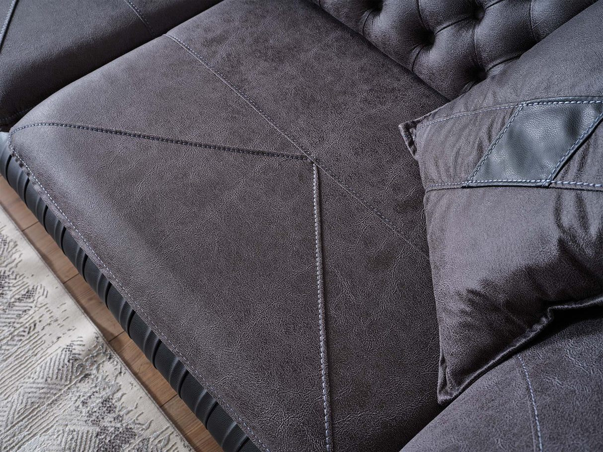 Bravo 3-pieces (Sofa & Loveseat & Chair) Livingroom Set in Black from Furnia - Luna Furniture