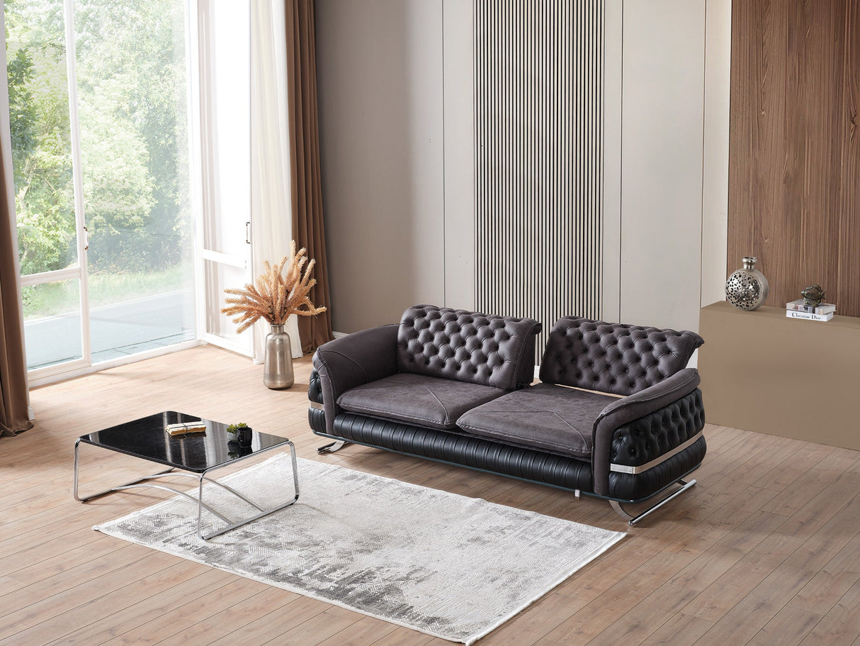 Bravo Convertible Sofa in Black from Furnia - Luna Furniture