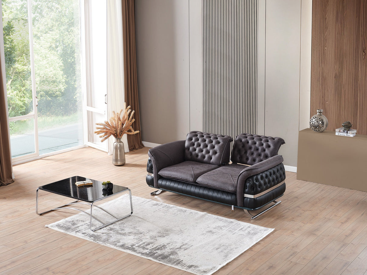 Bravo Convertible Loveseat in Black from Furnia - Luna Furniture