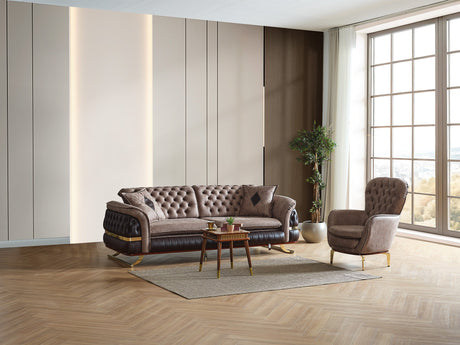 Bravo 3-pieces (Sofa & Loveseat & Chair) Livingroom Set in Brown from Furnia - Luna Furniture