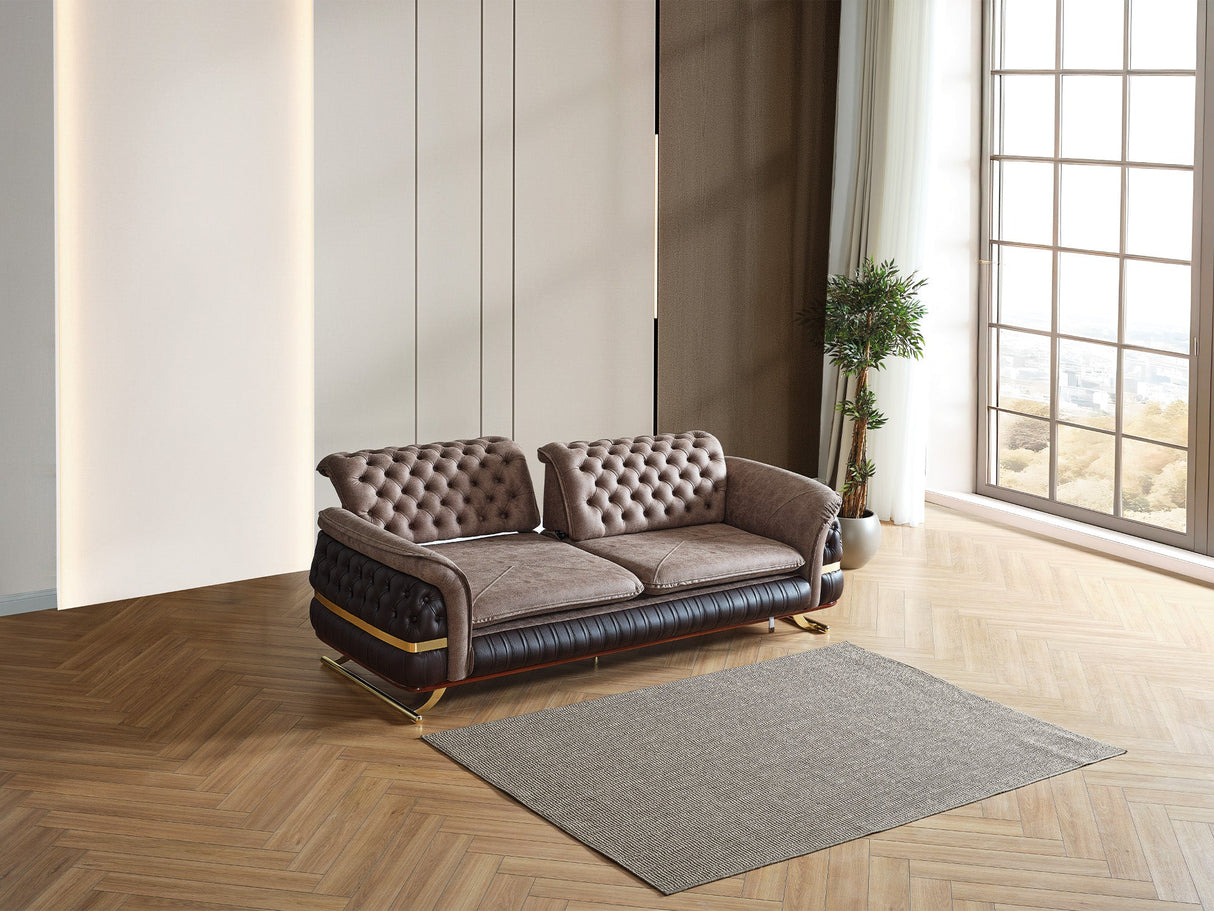 Bravo Convertible Sofa in Brown from Furnia - Luna Furniture