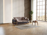Bravo 3-pieces (Sofa & Loveseat & Chair) Livingroom Set in Brown from Furnia - Luna Furniture