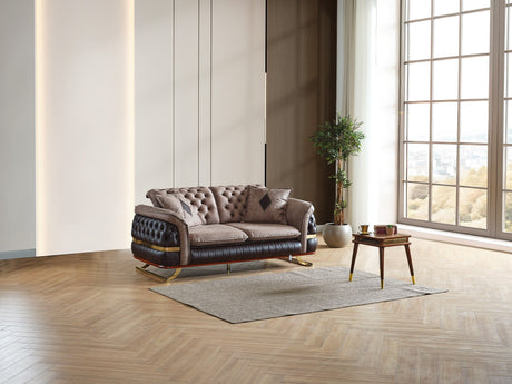 Bravo 3-pieces (Sofa & Loveseat & Chair) Livingroom Set in Brown from Furnia - Luna Furniture