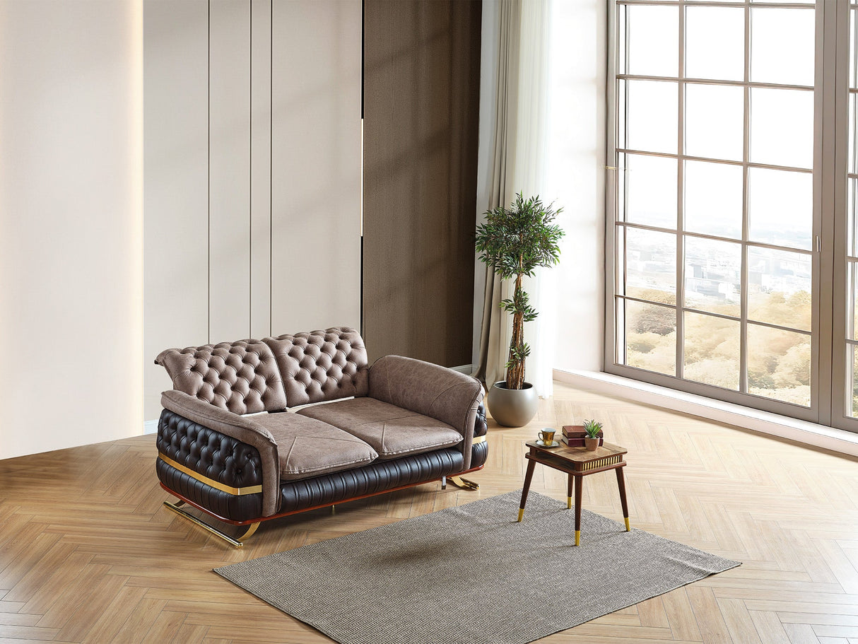 Bravo 3-pieces (Sofa & Loveseat & Chair) Livingroom Set in Brown from Furnia - Luna Furniture