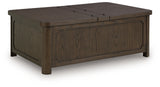 Breckington Dark Brown Coffee Table With Storage from Ashley - Luna Furniture
