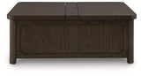 Breckington Dark Brown Coffee Table With Storage from Ashley - Luna Furniture