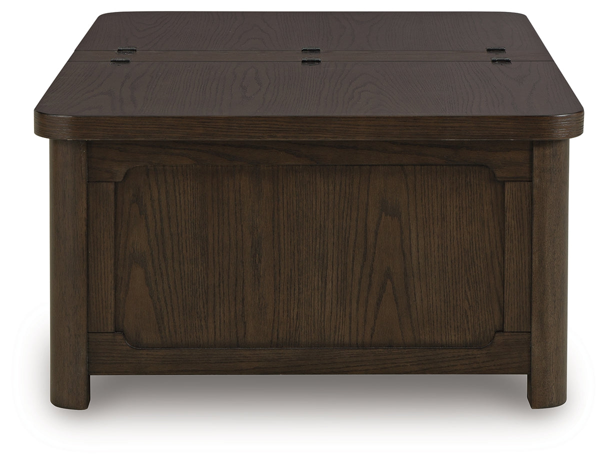 Breckington Dark Brown Coffee Table With Storage from Ashley - Luna Furniture