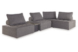 Bree Zee Brown 5-Piece Outdoor Sectional from Ashley - Luna Furniture