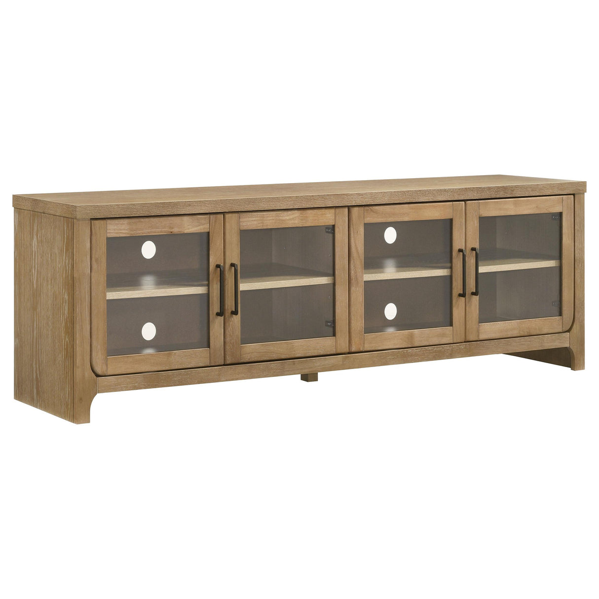 Brenham Light Oak 79-inch 4-Door TV Stand Media Console from Coaster - Luna Furniture