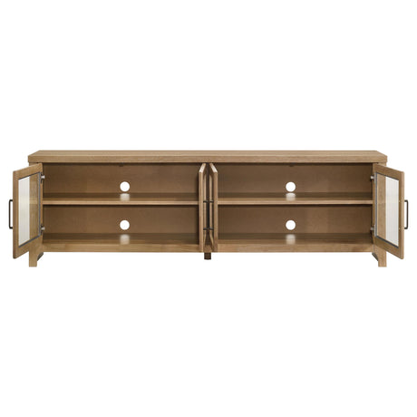 Brenham Light Oak 79-inch 4-Door TV Stand Media Console from Coaster - Luna Furniture
