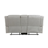 Brennen Mist Double Reclining Loveseat with Center Console from Homelegance - Luna Furniture