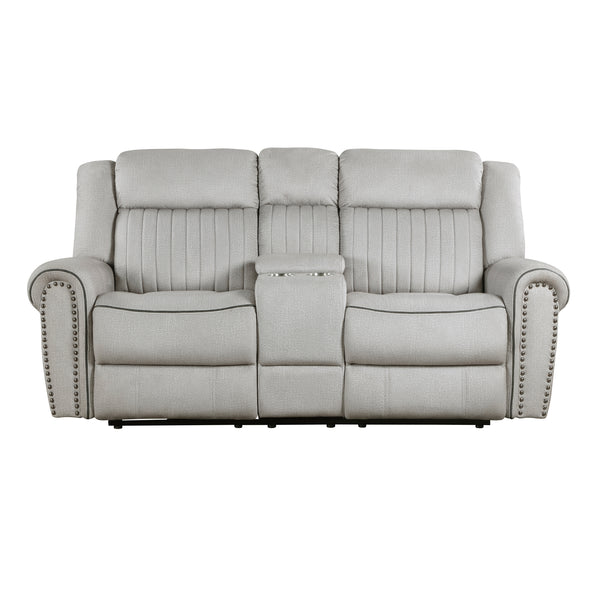 Brennen Mist Power Double Reclining Loveseat with Center Console