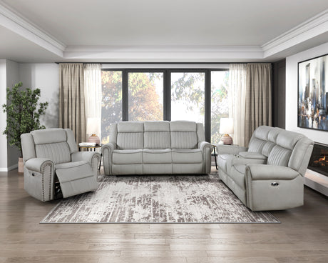 Brennen Mist Power Double Reclining Sofa from Homelegance - Luna Furniture