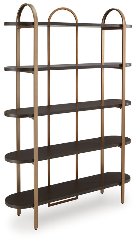 Brentmour Brown/Gold Finish Bookcase from Ashley - Luna Furniture