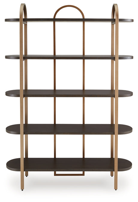 Brentmour Brown/Gold Finish Bookcase from Ashley - Luna Furniture