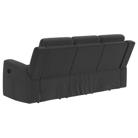 Brentwood Dark Charcoal 3-Piece Upholstered Motion Reclining Sofa Set from Coaster - Luna Furniture