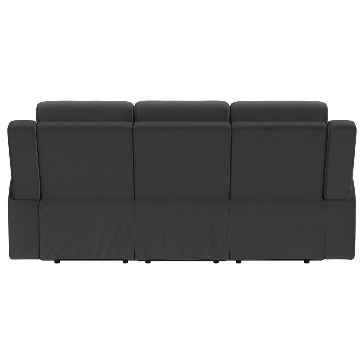 Brentwood Dark Charcoal Upholstered Motion Reclining Sofa from Coaster - Luna Furniture