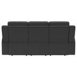 Brentwood Dark Charcoal Upholstered Motion Reclining Sofa from Coaster - Luna Furniture