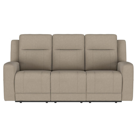 Brentwood Taupe Upholstered Motion Reclining Living Room Set from Coaster - Luna Furniture