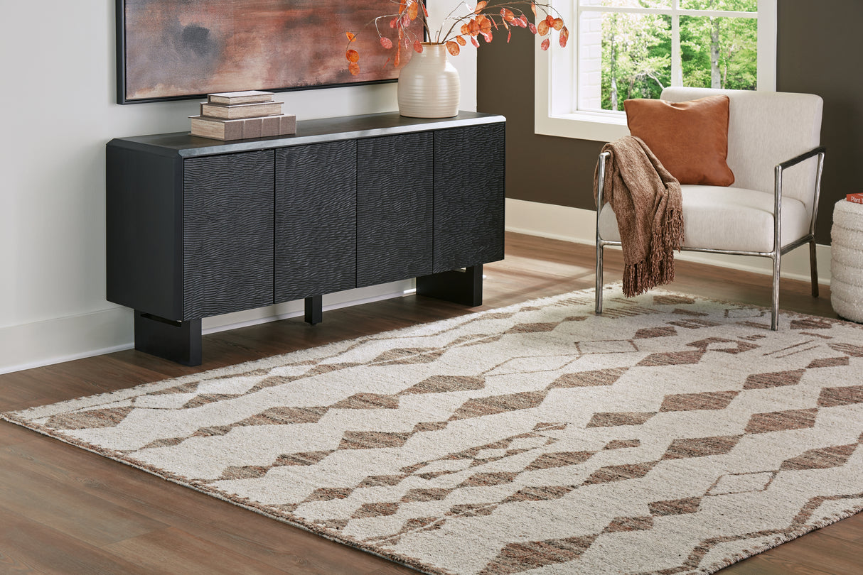 Brettler Beige/Brown Large Rug from Ashley - Luna Furniture