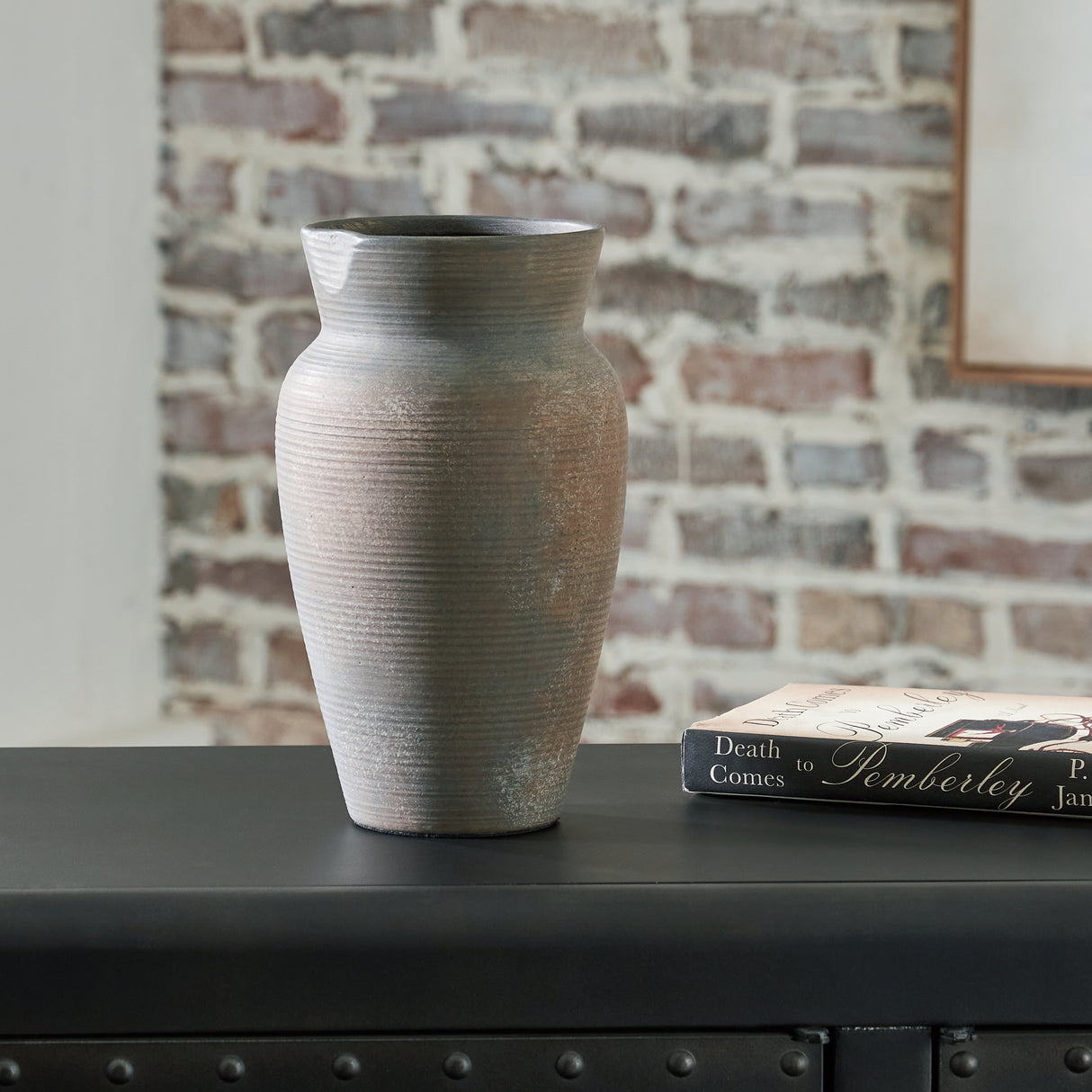 Brickmen Antique Gray Vase from Ashley - Luna Furniture