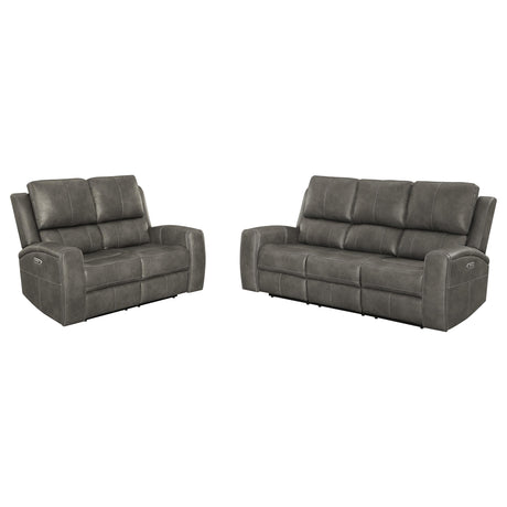 Brickston Charcoal 2-Piece Triple Power Reclining Living Room Set from Coaster - Luna Furniture