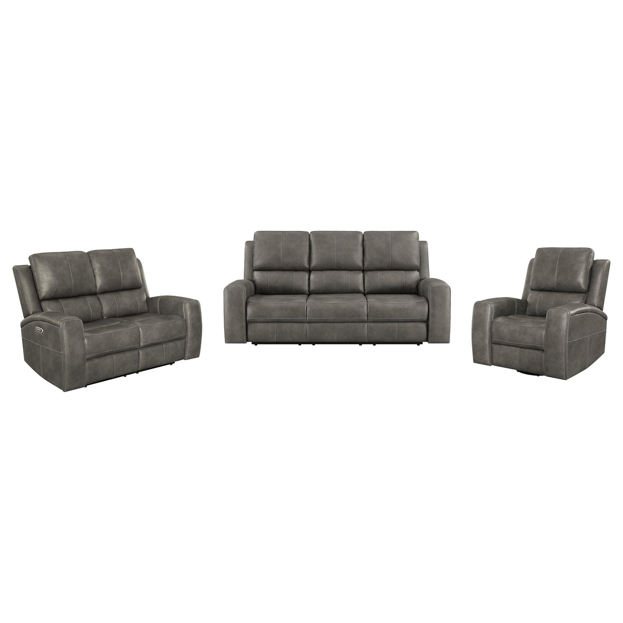 Brickston Charcoal 3-Piece Triple Power Reclining Living Room Set from Coaster - Luna Furniture