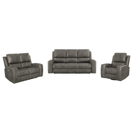 Brickston Charcoal 3-Piece Triple Power Reclining Living Room Set from Coaster - Luna Furniture