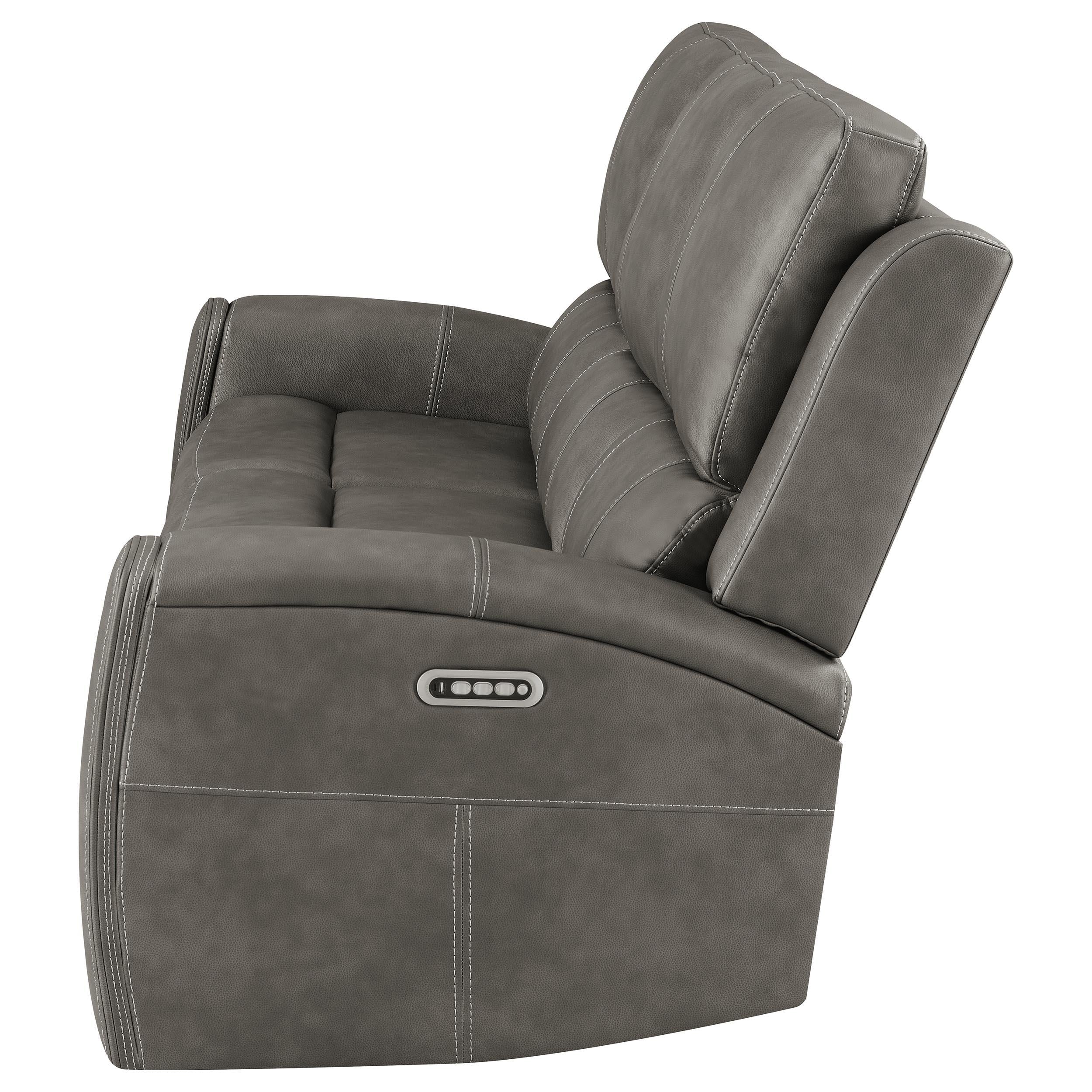Coaster Brickston Charcoal Triple Power Reclining Sofa – Luna