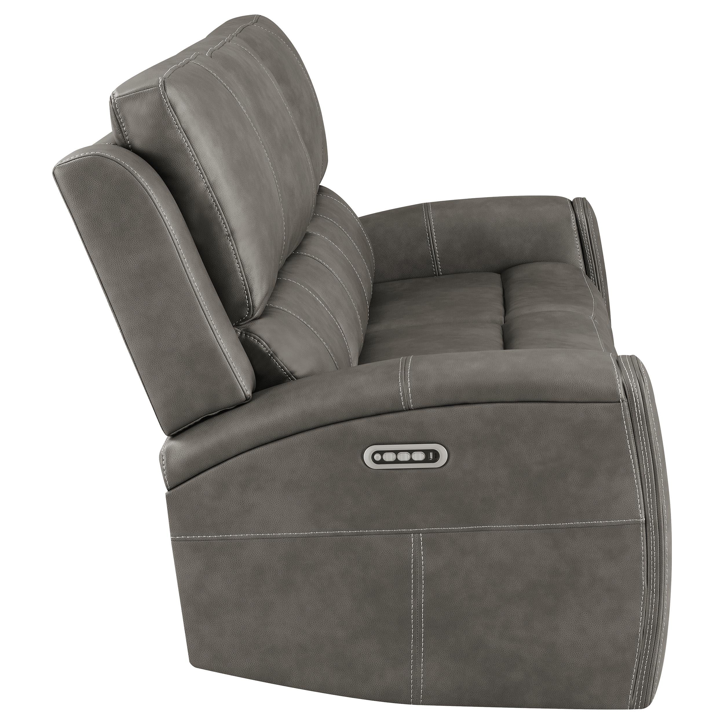 Coaster Brickston Charcoal Triple Power Reclining Sofa – Luna