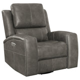 Brickston Charcoal Triple Power Swivel Glider Recliner from Coaster - Luna Furniture